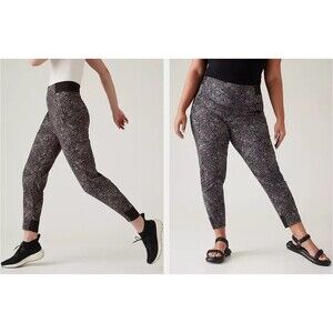 Athleta Trekkie North Tapered Jogger Pants Kinetic Abstract Print Womens Size 12